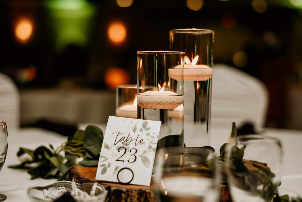 Wedding reception table decoration
